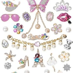 29 PCS shoe CHARMS Gold Bling Shoe for Croc Clog Sandals